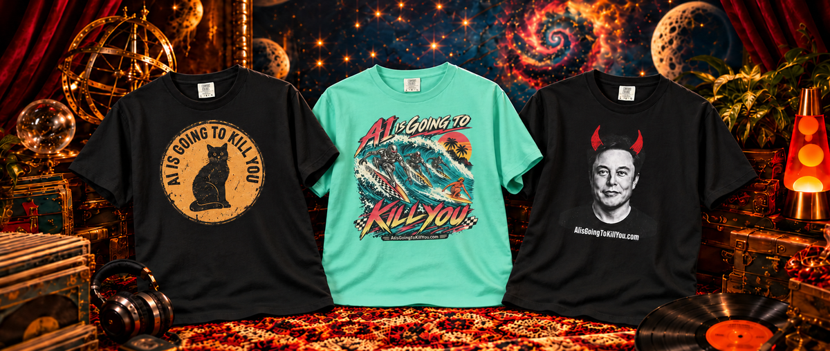 Black Cat Path, Wave of Mutilation and Elon Musk Devil Shirt together in a shared celestial studio
